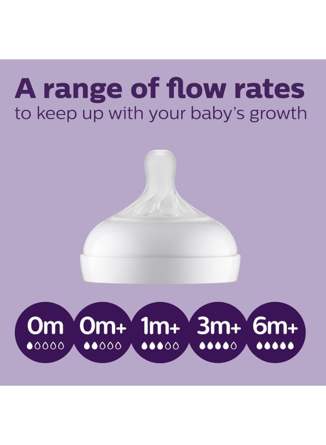 Philips Avent Natural Baby Plastic Feeding Bottle | No.1 Brand Recommended by Moms Worldwide | Ideal for 3 months+| Natural Response Technology Mimics Breastfeeding | Uniquely Designed Nipple releases milk only when baby drinks | Pack of 1 | SCY906/01 - Image 2